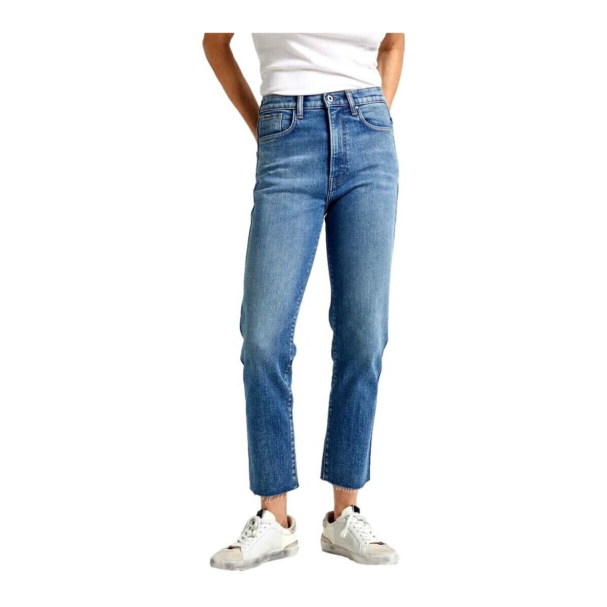 Vêtements Femme Jeans Pepe jeans VAQUERO MUJER SLIM CROP TIRO ALTO   PL204690RI1 Bleu