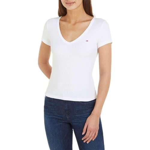 Vêtements Femme T-shirts manches courtes Tommy Jeans 163282VTPE24 Blanc