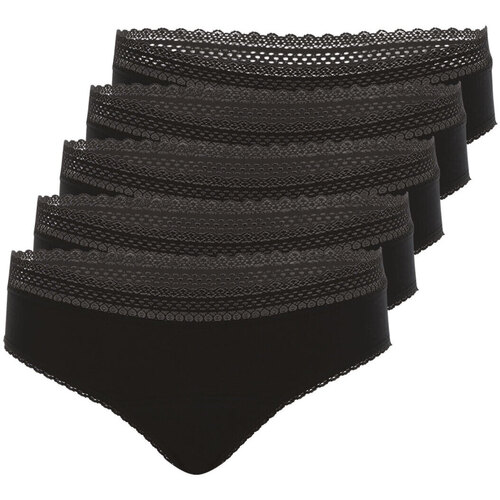 Sous-vêtements Femme Brassières de sport Athena Lot de 5 slips pour les règles femme Coton bio Secret Noir