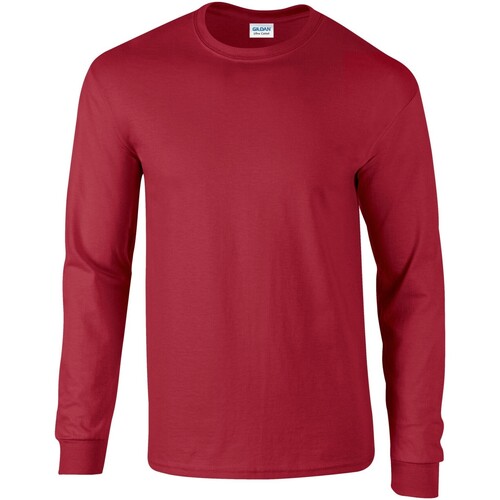 Vêtements T-shirts manches longues Gildan  Rouge