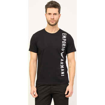 Vêtements Homme T-shirts & Polos Emporio Armani T-shirt homme  avec logo vertical Noir