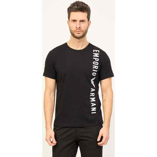 Vêtements Homme Emporio Armani Tote Bags Emporio Armani Bag In Synthetic Leather Emporio Armani T-shirt homme  avec logo vertical Noir