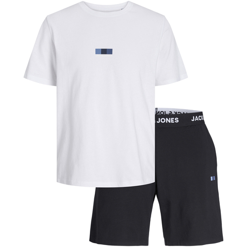 Vêtements Homme Pyjamas / Chemises de nuit Jack & Jones Pyjama court coton fermé Blanc