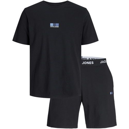 Vêtements Homme Pyjamas / Chemises de nuit Jack & Jones Pyjama court coton fermé Noir