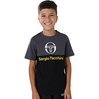 Vêtements Enfant T-shirts & pens Polos Sergio Tacchini T-SHIRT ENFANT  BRAVE NOIR ET JAUNE Noir
