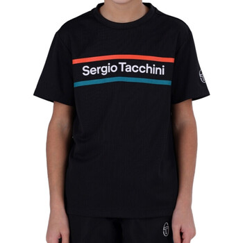 Vêtements Enfant Running / Trail Sergio Tacchini T-SHIRT ENFANT  MIKKO NOIR ET ROUGE Noir