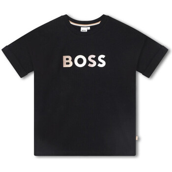 Vêtements Enfant T-shirts & Polos Hugo Boss Kids T-SHIRT NOIR BOSS ENFANT MANCHES COURTES Noir
