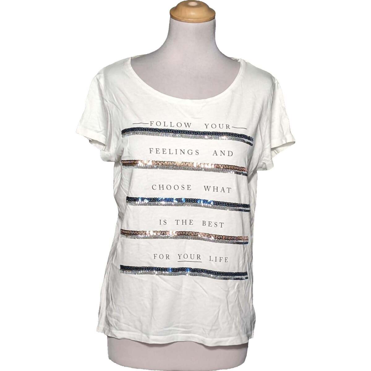 Vêtements Femme T-shirts & Polos Breal top manches courtes  40 - T3 - L Beige Beige