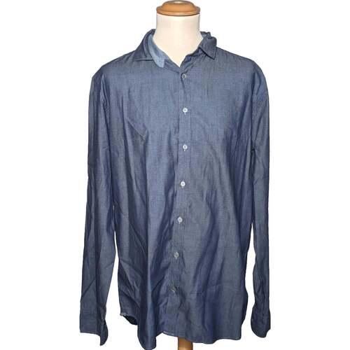Vêtements Homme Chemises manches longues Mango 44 - T5 - Xl/XXL Bleu