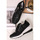 Chaussures Femme Baskets mode Vera Collection Baskets femmes basses compensés à lacets, Noir Noir