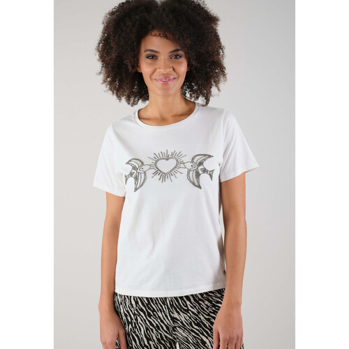 Vêtements Femme Poils / Plumes Deeluxe T-Shirt BIRDYHEART Blanc