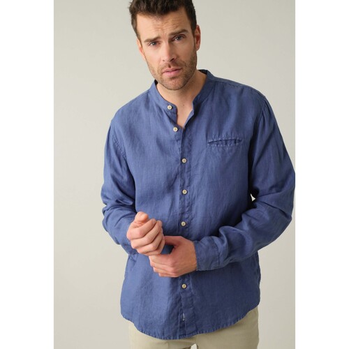 Vêtements Homme Chemises manches longues Deeluxe Chemise OASIS Bleu