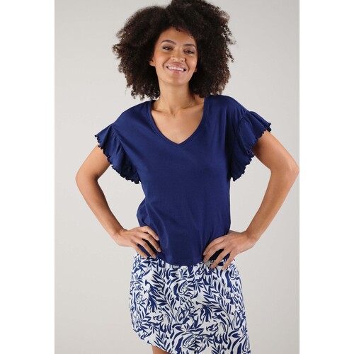 Vêtements Femme Poils / Plumes Deeluxe T-Shirt ORIA Bleu