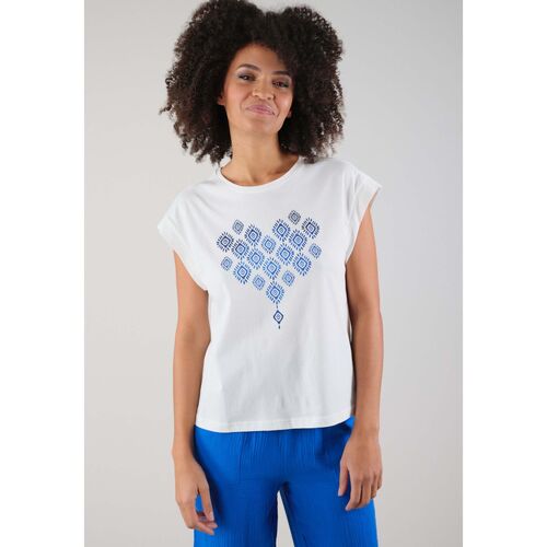 Vêtements Femme Poils / Plumes Deeluxe T-Shirt LYSSA Blanc