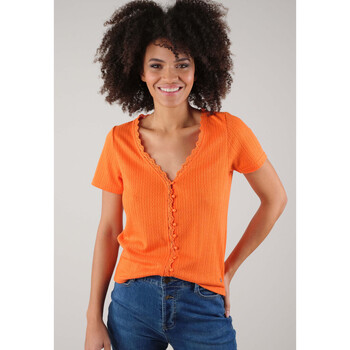Vêtements Femme Poils / Plumes Deeluxe T-Shirt AYA Orange