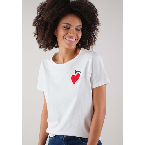 Vêtements Femme Poils / Plumes Deeluxe T-Shirt ELEA Blanc
