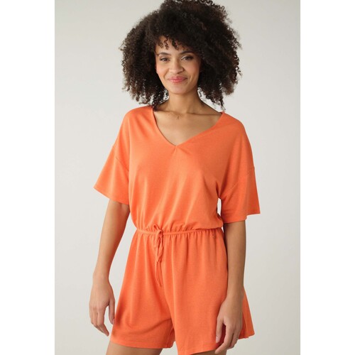 Vêtements Femme Combinaisons / Salopettes Deeluxe Combinaison MELIA Orange