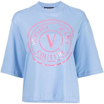 Vêtements roll T-shirts manches courtes Versace Jeans Couture 76hahg05-cj00g-261 Bleu