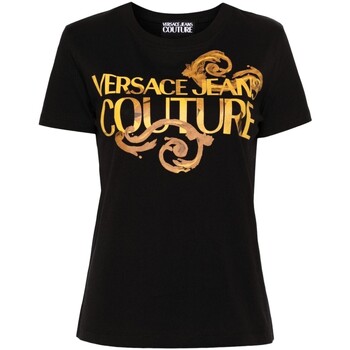 Vêtements Femme T-shirts manches courtes Versace Features Jeans Couture 76hahg00-cj00g-g89 Noir
