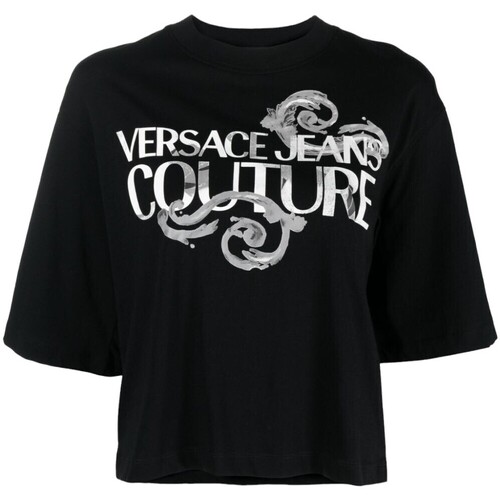 Vêtements Femme Jennie striped silk shirt Versace Jeans Couture 76hahg01-cj00g-899 Noir
