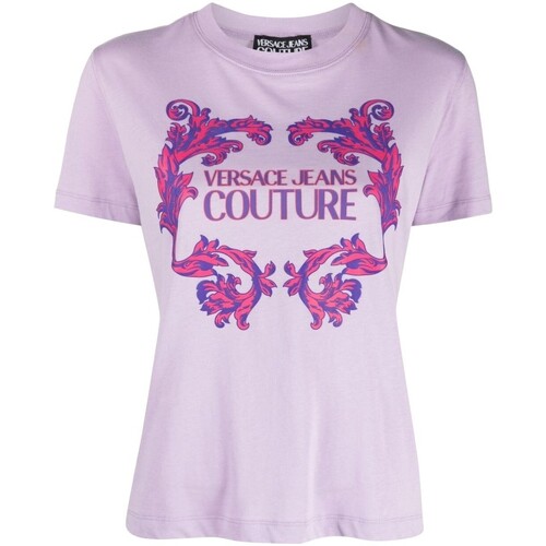 Vêtements roll T-shirts manches courtes Versace Jeans Couture 76hahg02-cj00g-320 Violet