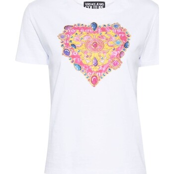 Vêcheck Femme T-shirts manches courtes Versace Jeans Couture 76hahl01-cj01l-g03 Blanc