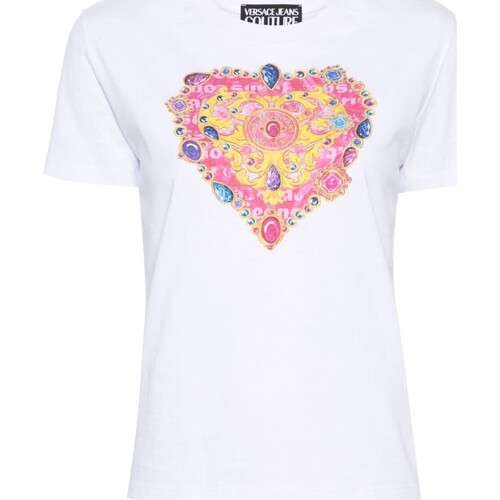 Vêtements Femme T-shirts manches courtes Versace Jeans Erika Couture 76hahl01-cj01l-g03 Blanc