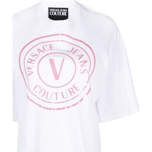Vêtements Femme T-shirts manches courtes Versace Jeans sik Couture 76hahg05-cj00g-003 Blanc