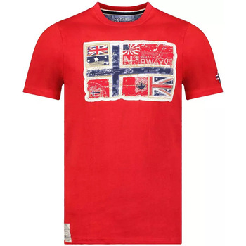 Vêtements Homme T-shirts manches courtes Geographical Norway T-shirt JPEPE Rouge
