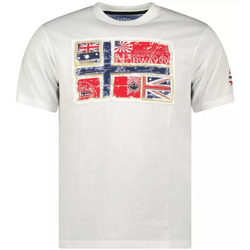 Vêtements Homme T-shirts manches courtes Geographical Norway T-shirt homme  JPEPE Blanc