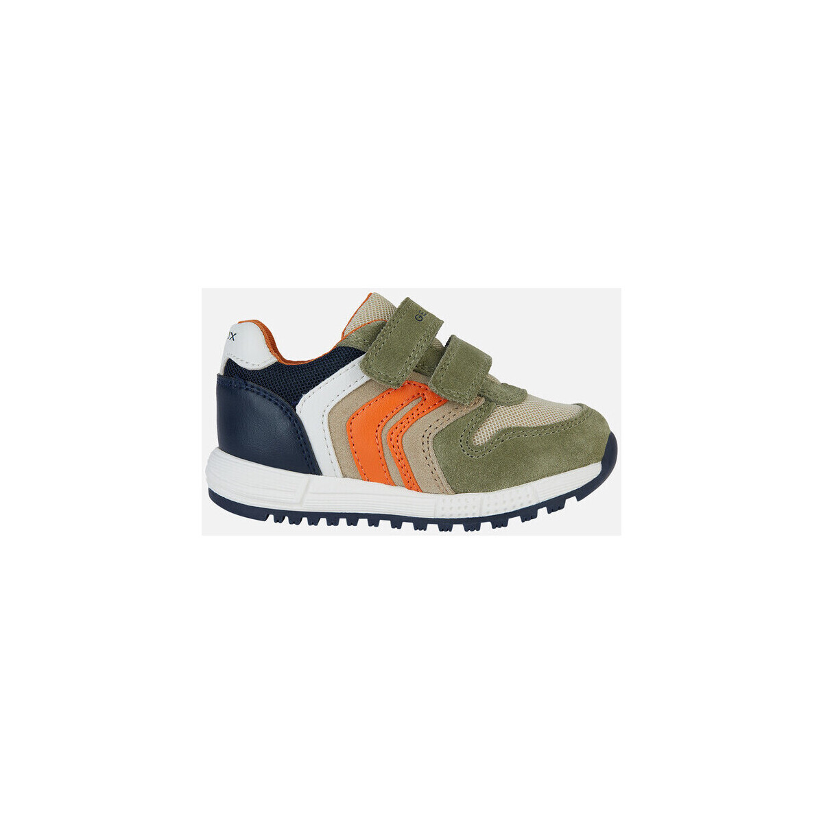 Chaussures Garçon Baskets mode Geox B ALBEN BOY vert sauge/bleu marine
