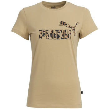 Vêtements STONE T-shirts manches longues Puma T-shirt Tshr W Ess+ani Graf Beige