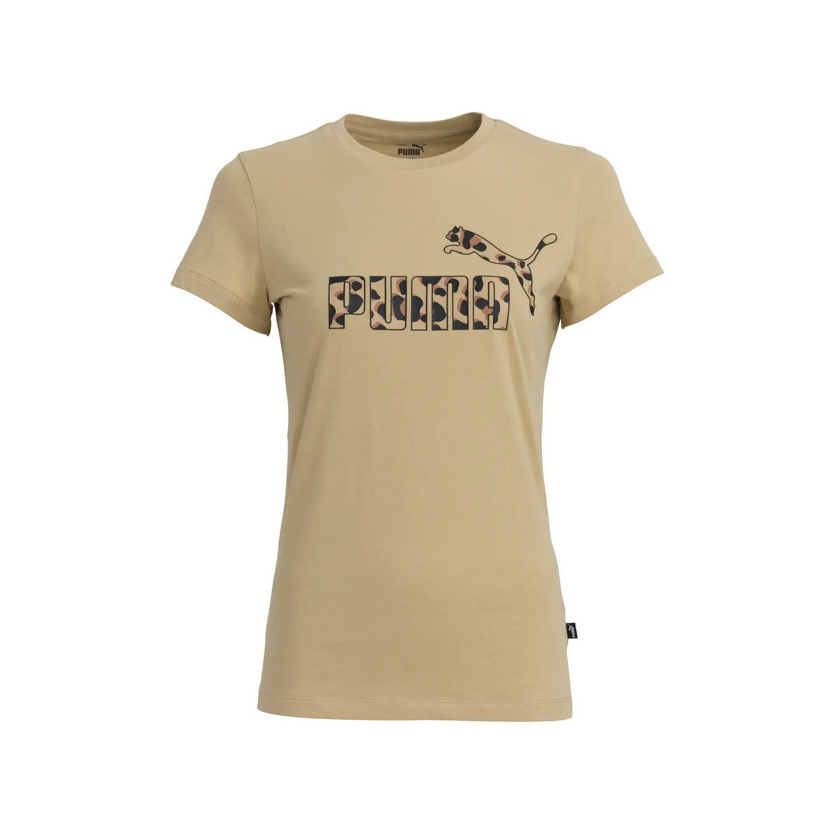 Vêtements Femme T-shirts manches longues Puma T-shirt Tshr W Ess+ani Graf Beige