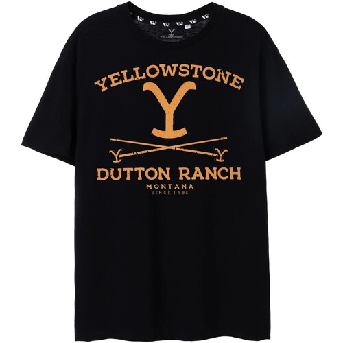 Vêtements Homme T-shirts manches courtes Yellowstone Dutton Ranch Noir