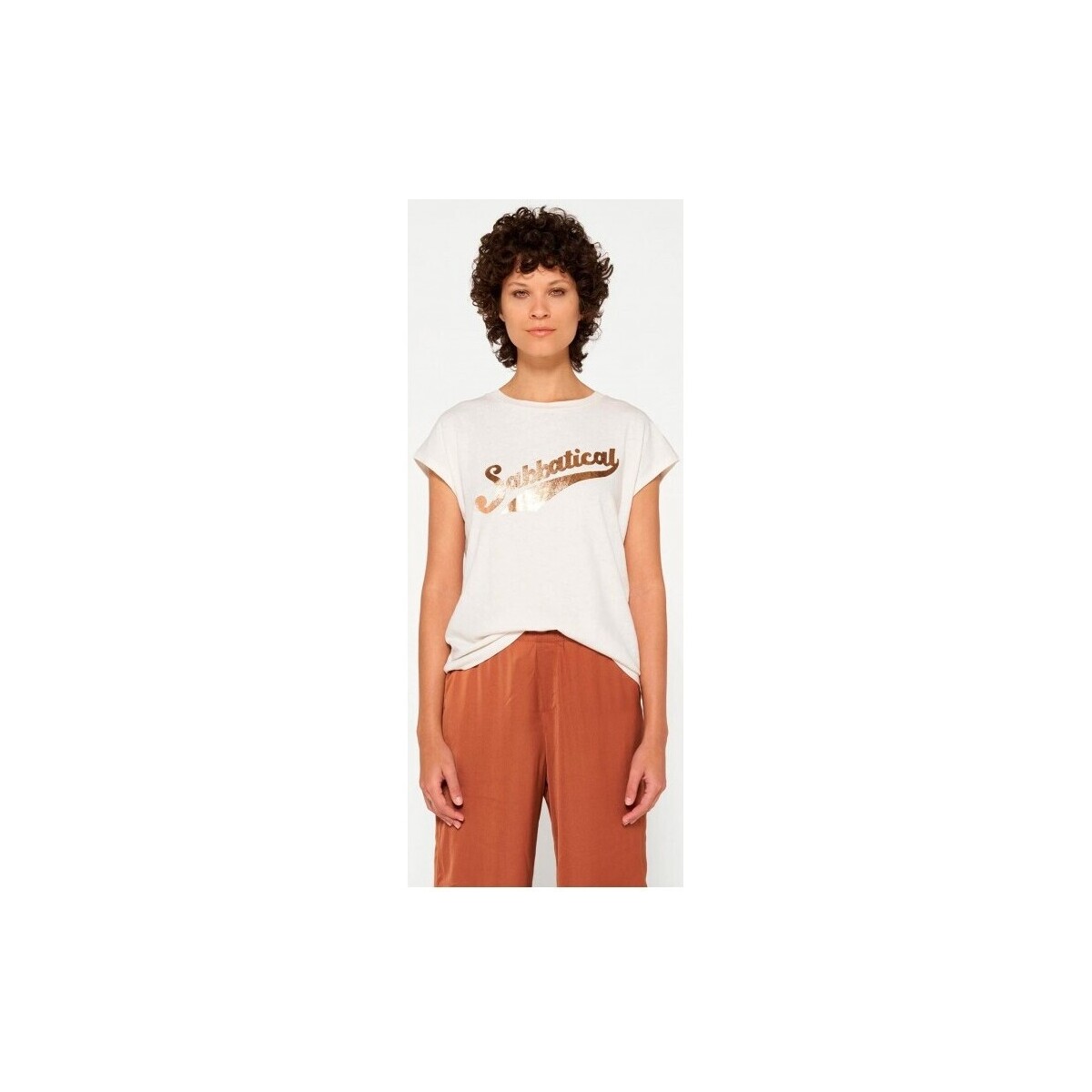 Vêtements Femme T-shirts manches courtes 10 Days Tee Linen Ecru Beige
