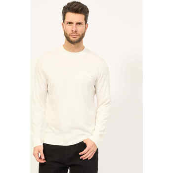 EAX AX crew neck sweater in cotton blend Blanc