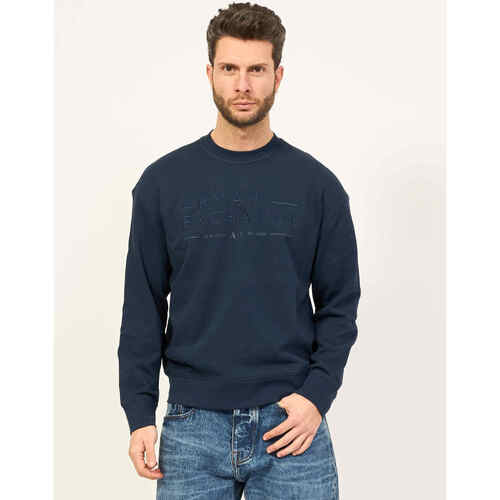 Vêtements Homme Sweats EAX Sweat-shirt à col rond  en coton avec logo Bleu