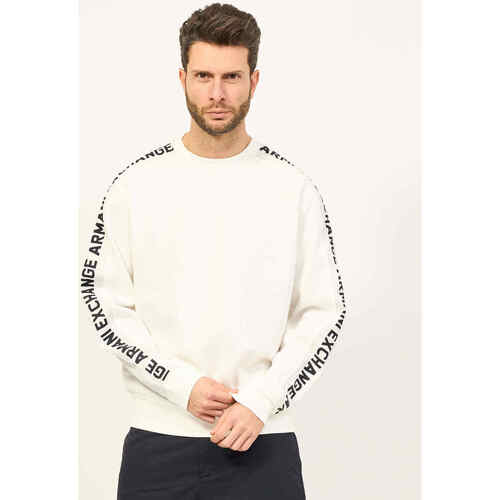 Vêtements Homme Sweats EAX Sweat  en coton mélangé avec bande logo Blanc