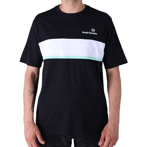 Vêtements Homme T-shirts & Polos Sergio Tacchini T-SHIRT  NEBON NOIR ET VERT Noir