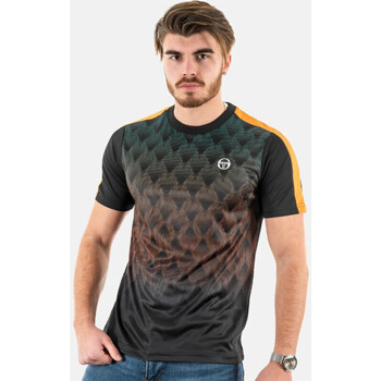 Vêtements Homme T-shirts Trunks & Polos Sergio Tacchini T-SHIRT FORESTA  NOIR ET ORANGE Noir