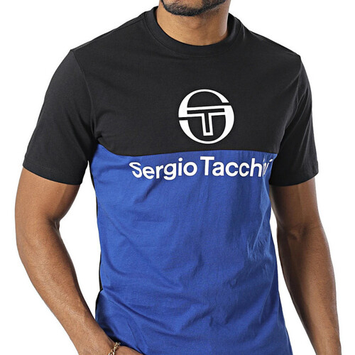 Vêtements Homme T-shirts & Polos Sergio Tacchini T-SHIRT  FRAVE NOIR ET BLEU Noir