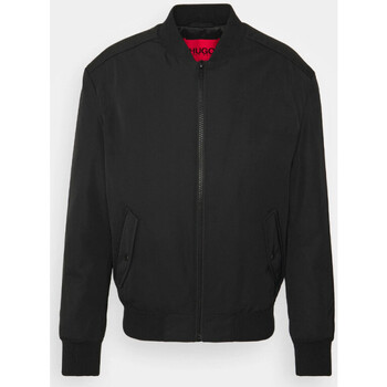 Vêtements Homme Manteaux BOSS Bomber  BORIS déperlant avec étiquettes logo rouge Noir