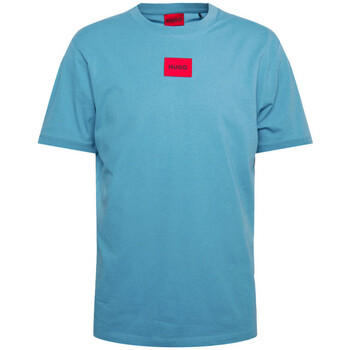 Vêtements Homme T-shirts & Polos BOSS T-shirt  Diragolino 212 bleu avec étiquette logo rouge Bleu