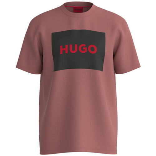Vêtements Enfant T-shirts & Pepe Polos BOSS T-SHIRT ROSE EN COTON AVEC ÉTIQUETTE LOGO NOIR DULIVE222 HUG Rose