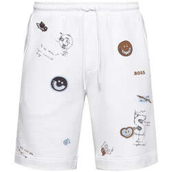 Vêtements lace-detail Shorts / Bermudas BOSS Short  Hoverart Blanc Blanc