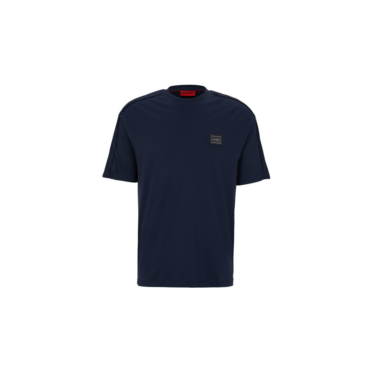 Vêtements Homme T-shirts & Polos BOSS T-SHIRT BLEU FONCÉ EN COTON INTERLOCK À LOGO ENCADRÉ DALIX H Bleu