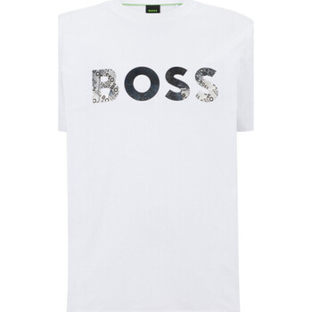 Vêtements Homme T-shirts & Polos BOSS T-SHIRT  TEE 3 BLANC EN JERSEY DE COTON AVEC LOGO IMPRIM Blanc