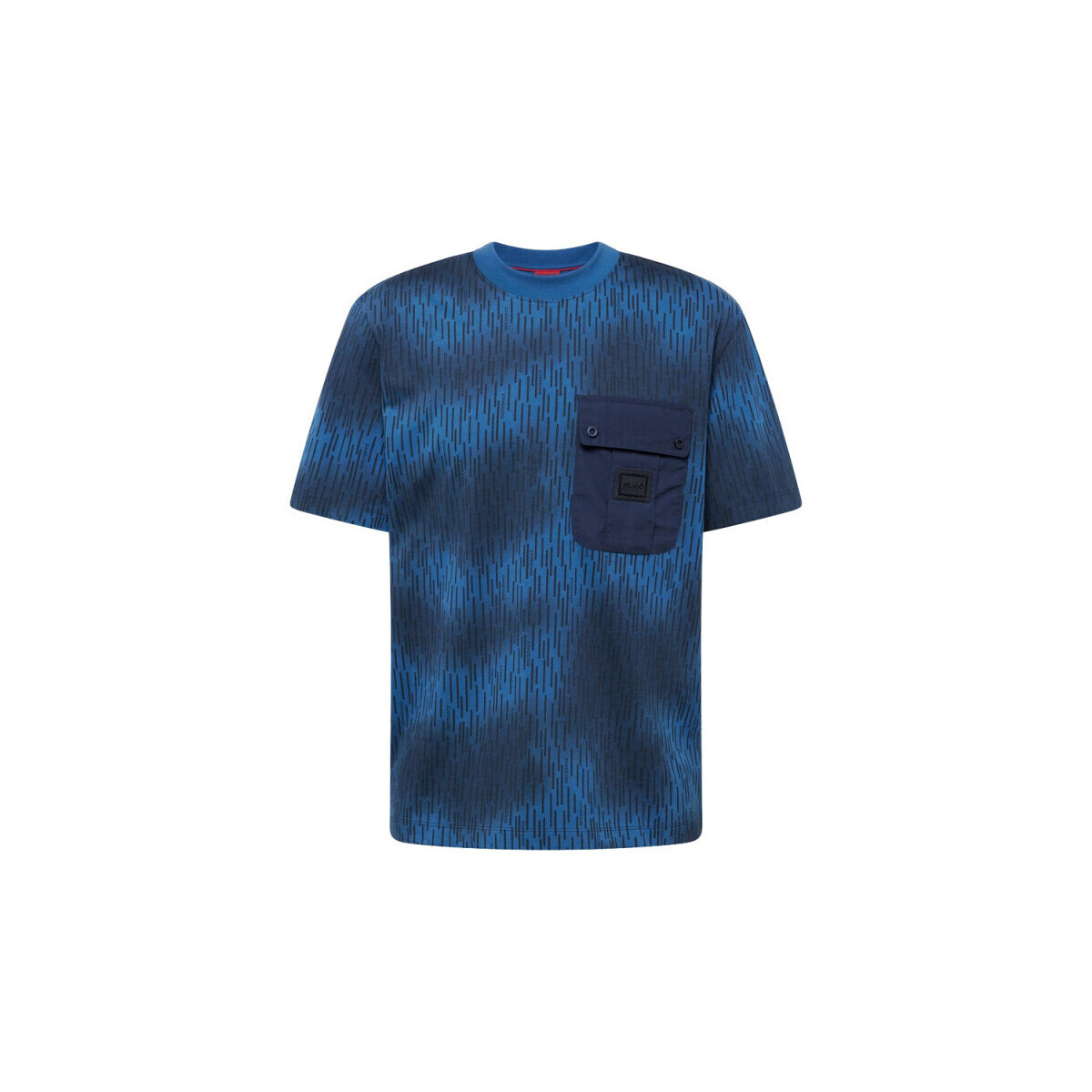 Vêtements Homme T-shirts & Polos BOSS T-SHIRT DENGDUANG  BLEU FONCÉ EN COTON A POCHE Bleu