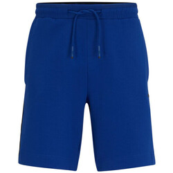Vêtements lace-detail Shorts / Bermudas BOSS SHORT  HEADLO 1 BLEU COTON MÉLANGÉ Bleu