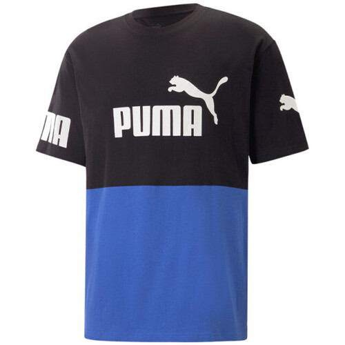 Vêtements Homme T-shirts & Polos Puma T-SHIRT  POWER COLORBLOCK TEE NOIR BLEU Noir